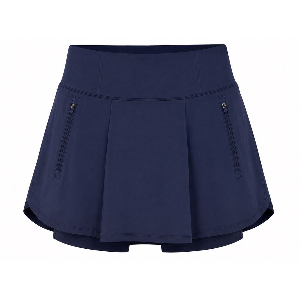 Athleta Blue Tennis Skort High Rise Athletic Skirt Zip Pocket Golf Pickleball MD